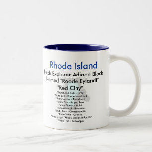 Taza Bicolor Símbolos y mapa de Rhode Island