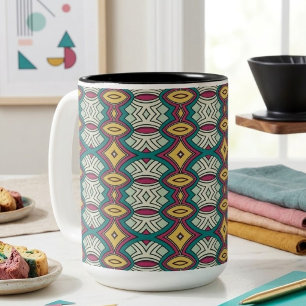 Taza Bicolor Simetría de Diamante y Óvalo