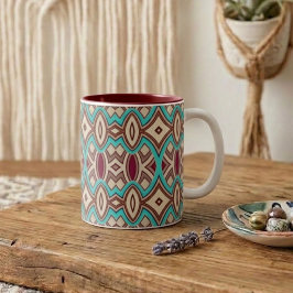 Taza Bicolor Simetría de Diamante y Óvalo Suave