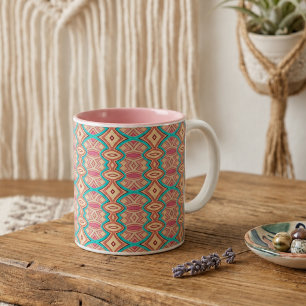 Taza Bicolor Simetría de Diamante y Óvalo Suave