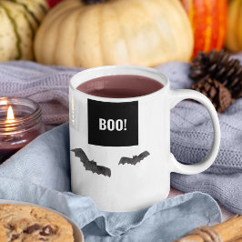 Taza Bicolor Simple Black Boo Happy Halloween