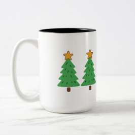 Taza Bicolor Simple Christmas Tree 