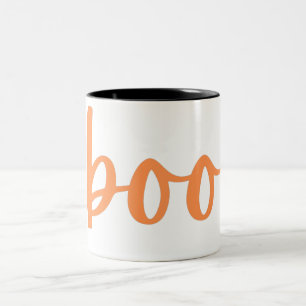 Taza Bicolor Simple Cute Spooky Halloween Boo blanco