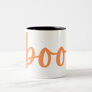 Taza Bicolor Simple Cute Spooky Halloween Boo blanco