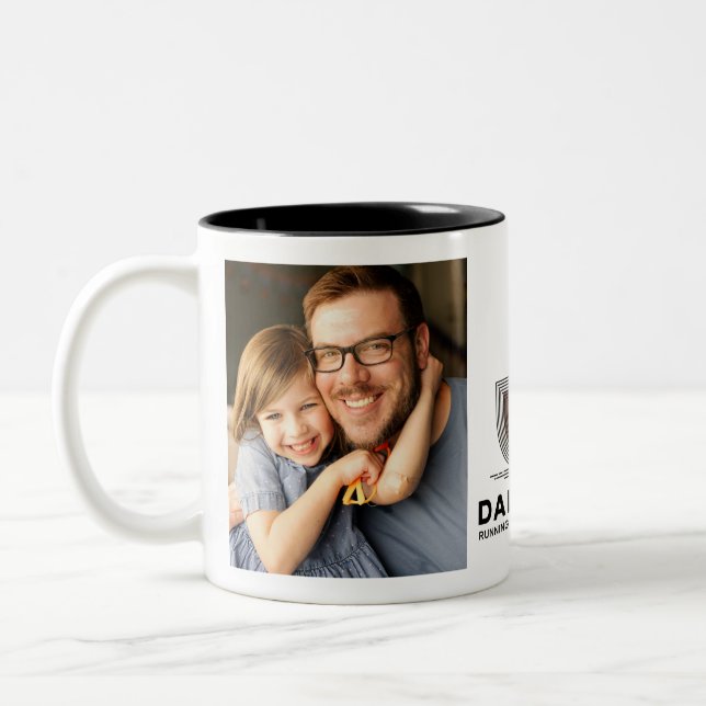 Taza Bicolor Simple First Father's Day Picture Collage (Izquierda)
