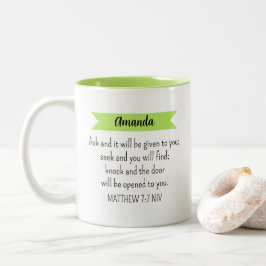 Taza Bicolor Simple Lime Verde Pregúntenle a Dios Biblia Verdad