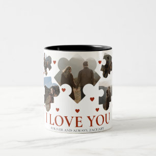 Taza Bicolor Simple Love Puzzle el día de San Valentín pareja 5