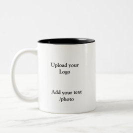 Taza Bicolor simple minimal añade el texto de tu logo detalles