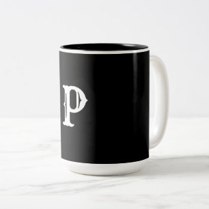 Taza Bicolor simple minimal añade tu texto monograma foto