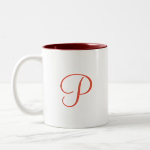 Taza Bicolor simple mínimo añadir el texto monograma foto cof