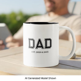 Taza Bicolor Simple Papá Moderno Establecido Tipografía Univers