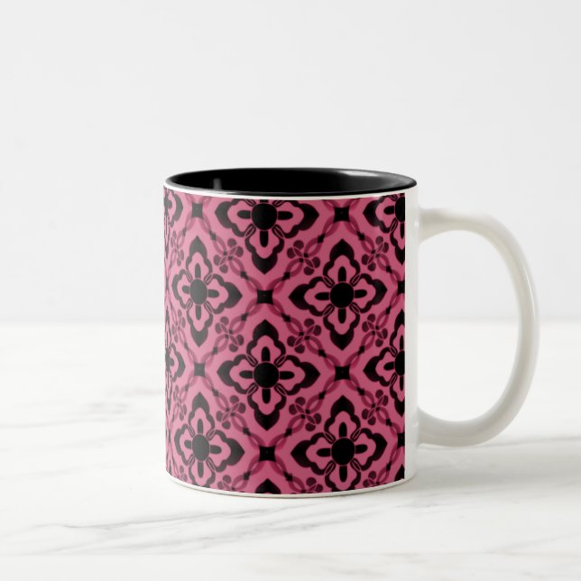 Taza Bicolor Simplemente deslumbrante Damask Mug, rosa (Derecha)