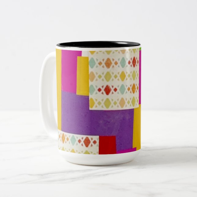Taza Bicolor Simplemente Patrones (Anverso izquierdo)