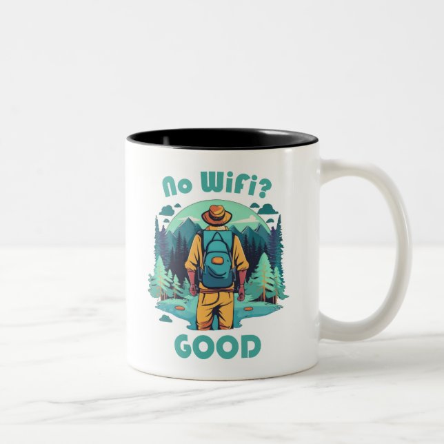 Taza Bicolor Sin Wifi Buena Mochilera (Derecha)