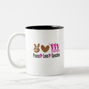 Taza Bicolor Síncrono de amor por la paz, patinaje sincronizad