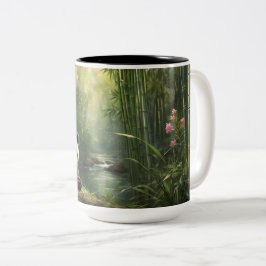 Taza Bicolor Sip en estilo - Encantador Panda en el bosque de B