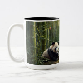 Taza Bicolor Sip en estilo - Encantador Panda en el bosque de B