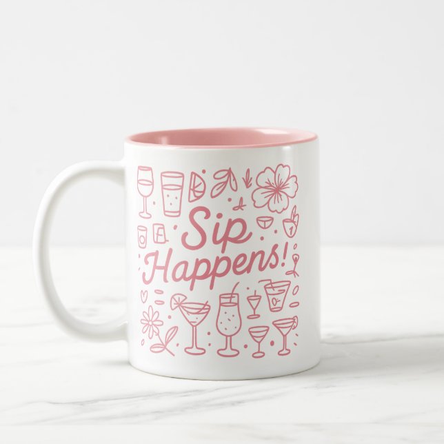 Taza Bicolor Sip Happens (Izquierda)