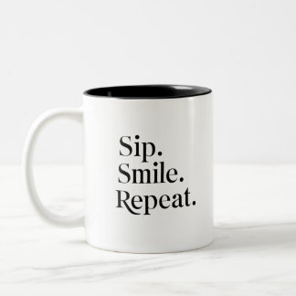 Taza Bicolor "Sip, Sonrisa, Repetir"