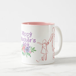 Taza Bicolor Sips de amor - Mugs felices del Día de la Madre