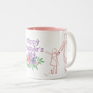 Taza Bicolor Sips de amor - Mugs felices del Día de la Madre