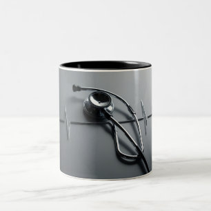 Taza Bicolor Sips de corazón: Stethoscope Mug para enfermeras y