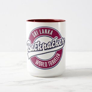 Taza Bicolor Sir mochilero viajero mundial logo retro