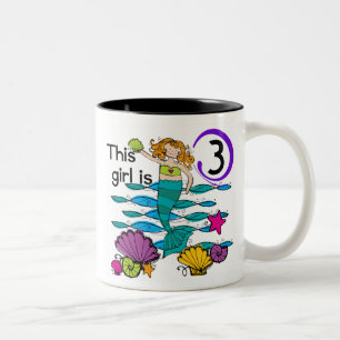 Taza Bicolor Sirena 3 cumpleaños camisetas y regalos de T