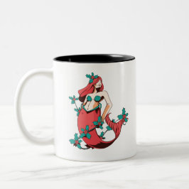 Taza Bicolor Sirena de navidades