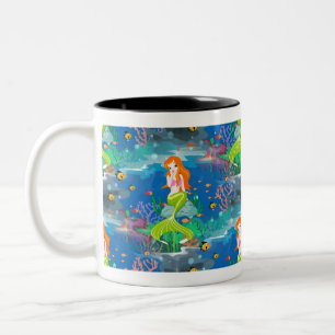 Taza Bicolor sirena de pelirroja