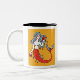 Taza Bicolor Sirena y cráneos