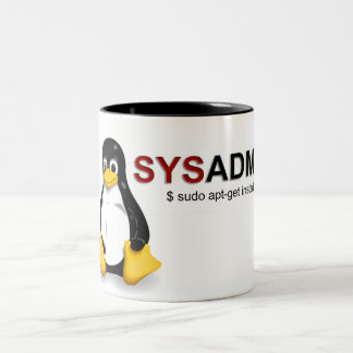 Taza Bicolor Sistema Admin de Linux