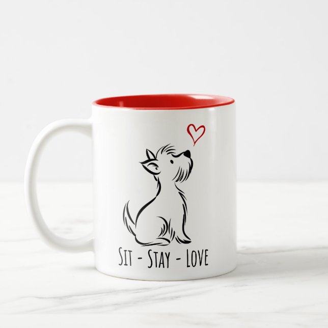 Taza Bicolor Sit-Stay-Love Westie (Izquierda)