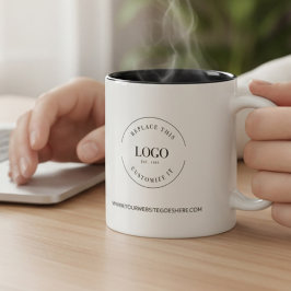 Taza Bicolor Sitio web del logotipo de promoción de negocios pe
