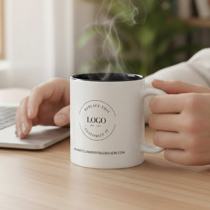 Taza Bicolor Sitio web del logotipo de promoción de negocios pe