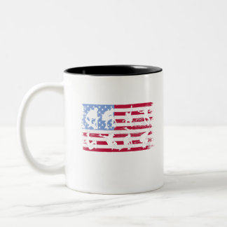 Taza Bicolor Skateboarding Skater Skater Board Bandera American