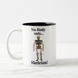 Taza Bicolor Skeleton No-Body Funny