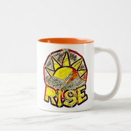 Taza Bicolor Sketchy Sun Rise ~ Mensaje de mejora