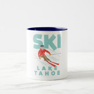 Taza Bicolor Ski Lake Tahoe
