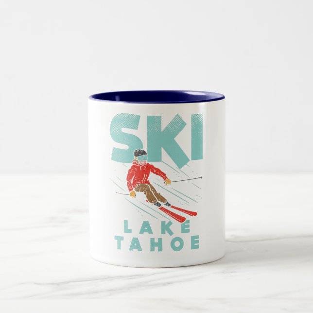 Taza Bicolor Ski Lake Tahoe (Centro)