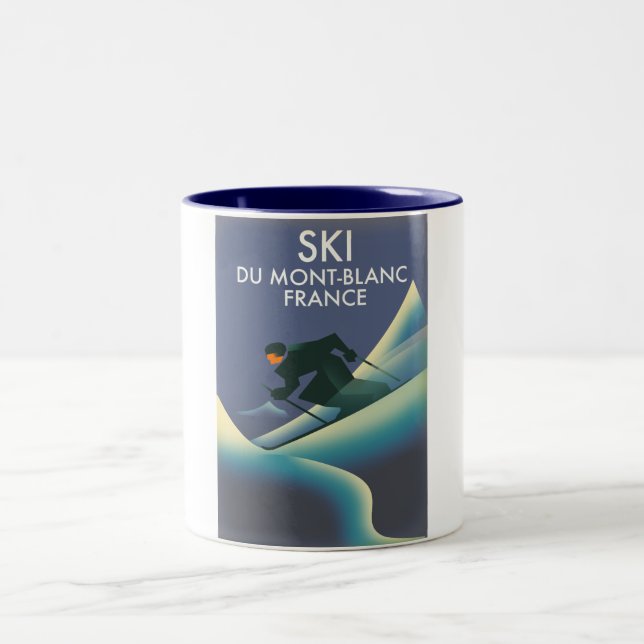 Taza Bicolor Ski Mont Blanc Francia (Centro)