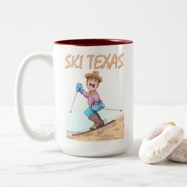 Taza Bicolor Ski Texas  (Con donut)