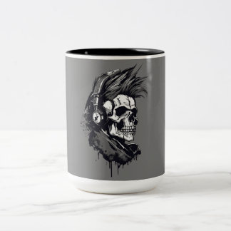 Taza Bicolor Skull designe punk Triageshop designe