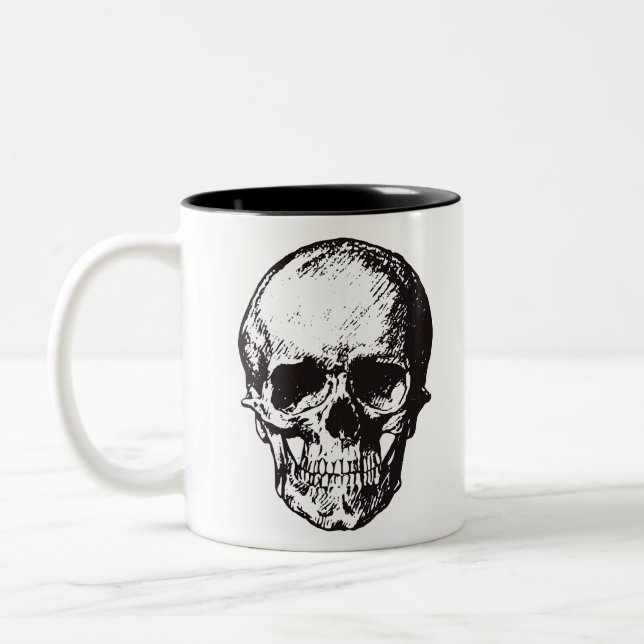 Taza Bicolor Skull Fantasy Art Rock Punk fuerte Metalizado (Izquierda)