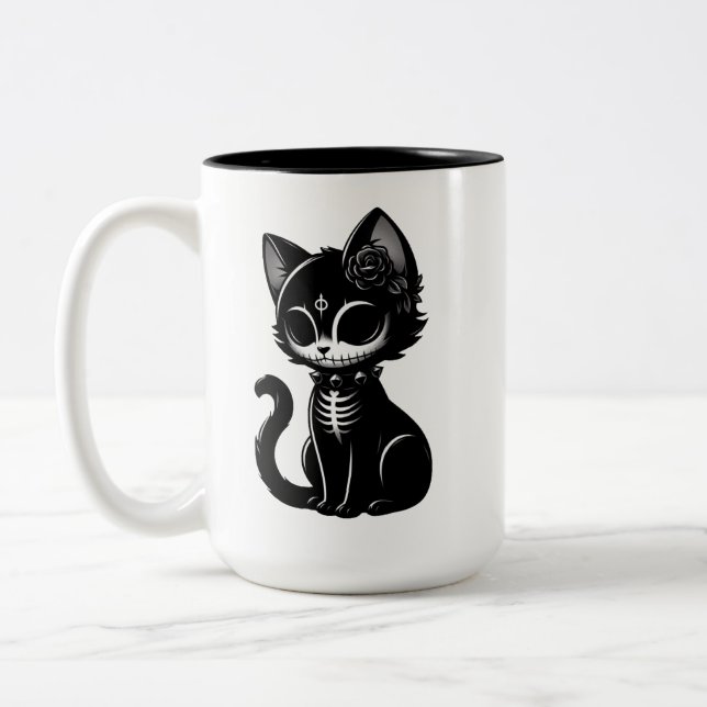 Taza Bicolor Skull Kitty (Izquierda)