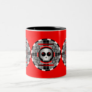 Taza Bicolor Skull TV Round mug red