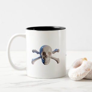 Taza Bicolor Skull y Crossbone