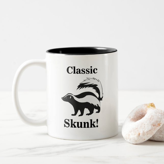 Taza Bicolor Skunk Animal Funny (Con donut)