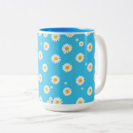 Taza Bicolor Sky Bloom Daisies