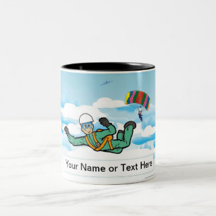 Taza Bicolor Skydiving - Personalizado del abuelo por PrintedPe